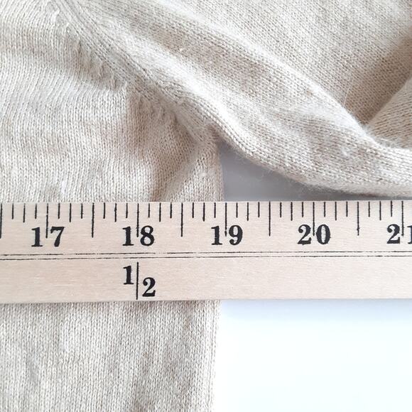 Vintage 80s Silk Blend Cardigan Sweater Button Down Champagne Tan M Minimalist - Picture 6 of 8